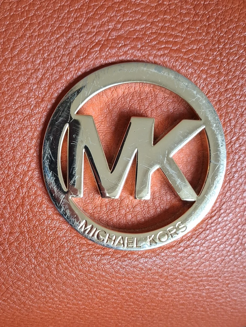 Michael Kors Orange Pebbled Leather Convertible Hobo Bag
